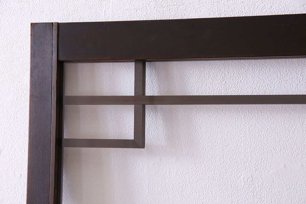 ガラス窓付き　昭和大正期　柾目材!レトロな木製アンティークドア(扉)