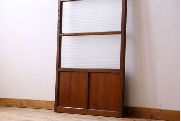 銀モールガラス入り!　和製アンティーク　古い木のドア(扉)