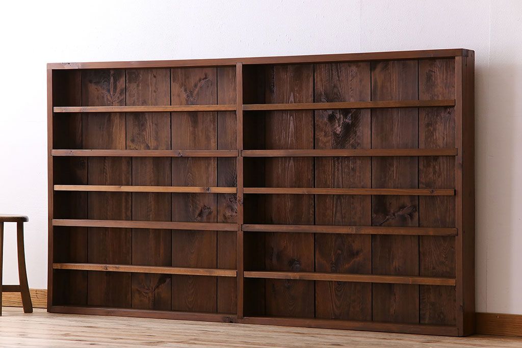 アンティーク家具　薄型!古い木製の和製アンティーク飾り棚