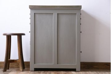 アンティーク家具　アンティークペイント　両面デンタルキャビネット
