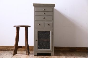 アンティーク家具　アンティークペイント　両面デンタルキャビネット