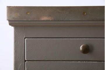アンティーク家具　アンティークペイント　両面デンタルキャビネット