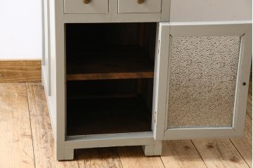 アンティーク家具　アンティークペイント　両面デンタルキャビネット