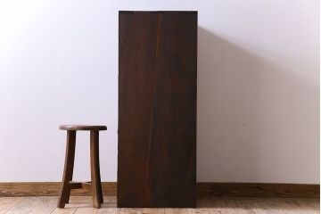 アンティーク家具　前面欅材　大正期　古い木の上質な縦型引き出し　アンティーク