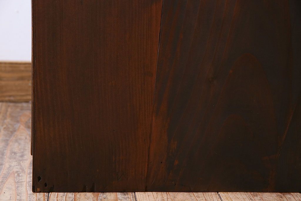 アンティーク家具　前面欅材　大正期　古い木の上質な縦型引き出し　アンティーク