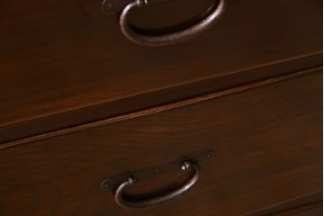 アンティーク家具　前面欅材　大正期　古い木の上質な縦型引き出し　アンティーク