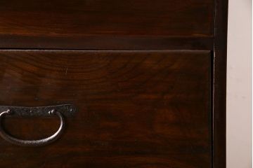 アンティーク家具　前面欅材　大正期　古い木の上質な縦型引き出し　アンティーク