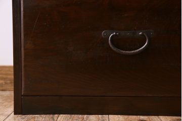 アンティーク家具　前面欅材　大正期　古い木の上質な縦型引き出し　アンティーク