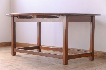 ヴィンテージ家具　北欧ビンテージ　シンプルなエクステンションテーブル(バタフライテーブル、ダイニングテーブル、2人掛け、4人掛け、食卓)(R-024195)