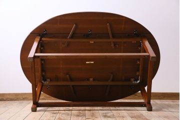 ヴィンテージ家具　北欧ビンテージ　シンプルなエクステンションテーブル(バタフライテーブル、ダイニングテーブル、2人掛け、4人掛け、食卓)(R-024195)