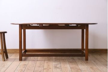 ヴィンテージ家具　北欧ビンテージ　シンプルなエクステンションテーブル(バタフライテーブル、ダイニングテーブル、2人掛け、4人掛け、食卓)(R-024195)