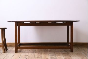 ヴィンテージ家具　北欧ビンテージ　シンプルなエクステンションテーブル(バタフライテーブル、ダイニングテーブル、2人掛け、4人掛け、食卓)(R-024195)