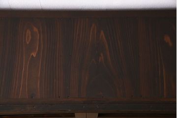 アンティーク家具　古民具・骨董　五尺　四枚引き戸の収納箪笥ローボード(水屋箪笥)(2)