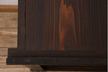 アンティーク家具　古民具・骨董　五尺　四枚引き戸の収納箪笥ローボード(水屋箪笥)(2)