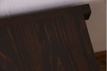 アンティーク家具　古民具・骨董　五尺　四枚引き戸の収納箪笥ローボード(水屋箪笥)(2)