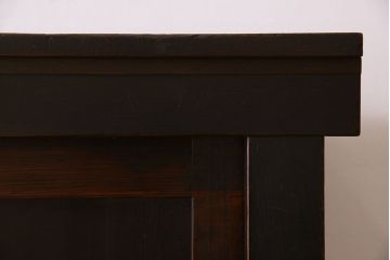 アンティーク家具　古民具・骨董　五尺　四枚引き戸の収納箪笥ローボード(水屋箪笥)(2)