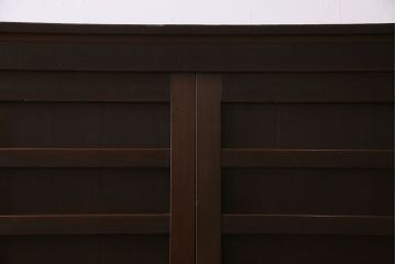 アンティーク家具　古民具・骨董　五尺　四枚引き戸の収納箪笥ローボード(水屋箪笥)(2)