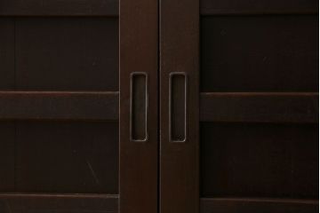 アンティーク家具　古民具・骨董　五尺　四枚引き戸の収納箪笥ローボード(水屋箪笥)(2)