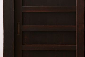 アンティーク家具　古民具・骨董　五尺　四枚引き戸の収納箪笥ローボード(水屋箪笥)(2)