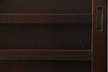 アンティーク家具　古民具・骨董　五尺　四枚引き戸の収納箪笥ローボード(水屋箪笥)(2)