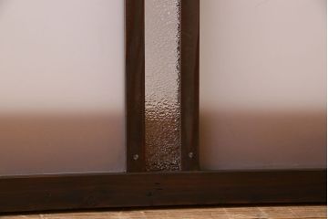 昭和レトロ　ダイヤガラス・すりガラス入り!古い木製の明り取り(1)