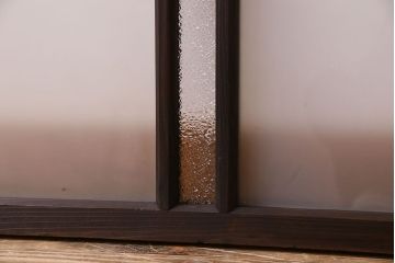 昭和レトロ　ダイヤガラス・すりガラス入り!古い木製の明り取り(1)