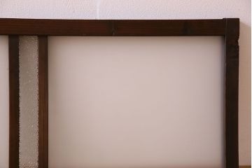 昭和レトロ　ダイヤガラス・すりガラス入り!古い木製の明り取り(1)