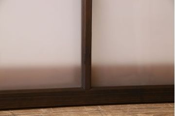 昭和レトロ　すりガラス入り!古い木製の明り取り2枚セット