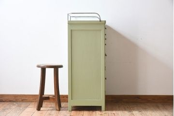 レトロ家具　和製アンティーク　レトロなペイントデンタルキャビネット