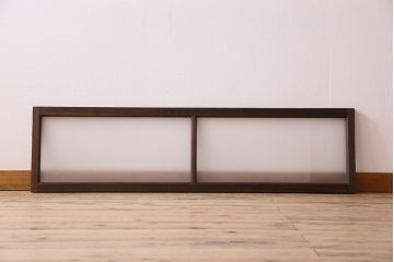 昭和レトロ　すりガラス入り!古い木製の明り取り