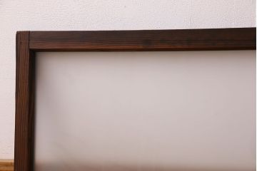 昭和レトロ　すりガラス入り!古い木製の明り取り