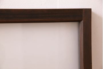 昭和レトロ　すりガラス入り!古い木製の明り取り