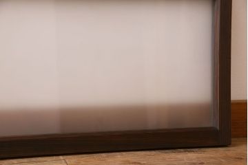 昭和レトロ　すりガラス入り!古い木製の明り取り