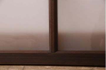 昭和レトロ　すりガラス入り!古い木製の明り取り