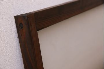 昭和レトロ　すりガラス入り!古い木製の明り取り