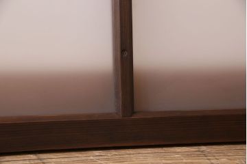 昭和レトロ　すりガラス入り!古い木製の明り取り