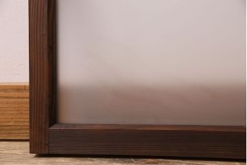 昭和レトロ　すりガラス入り!古い木製の明り取り