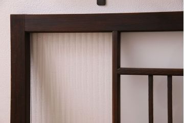 昭和レトロ　モールガラス・すりガラス入り!古い木製の明り取り2枚セット