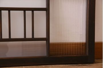 昭和レトロ　モールガラス・すりガラス入り!古い木製の明り取り2枚セット