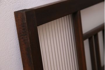 昭和レトロ　モールガラス・すりガラス入り!古い木製の明り取り2枚セット