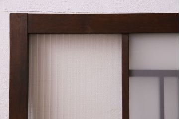 昭和レトロ　モールガラス・すりガラス入り!古い木製の明り取り2枚セット