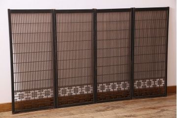 和製アンティーク　レトロデザイン　古い木の書院戸4枚セット