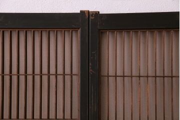 和製アンティーク　レトロデザイン　古い木の書院戸4枚セット