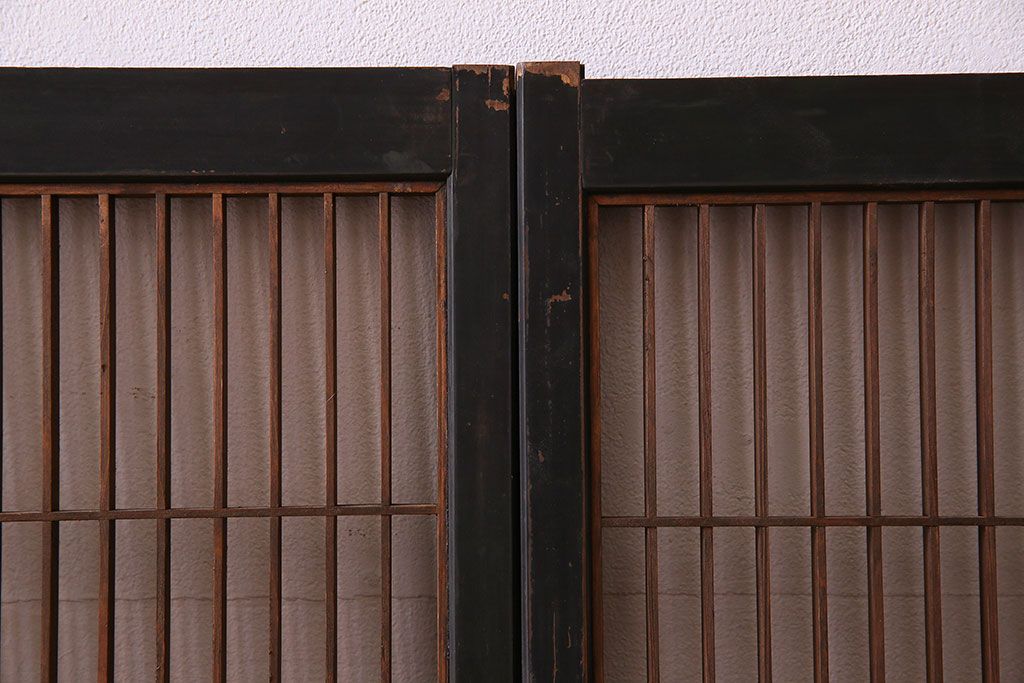 和製アンティーク　レトロデザイン　古い木の書院戸4枚セット