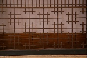 和製アンティーク　レトロデザイン　古い木の書院戸4枚セット