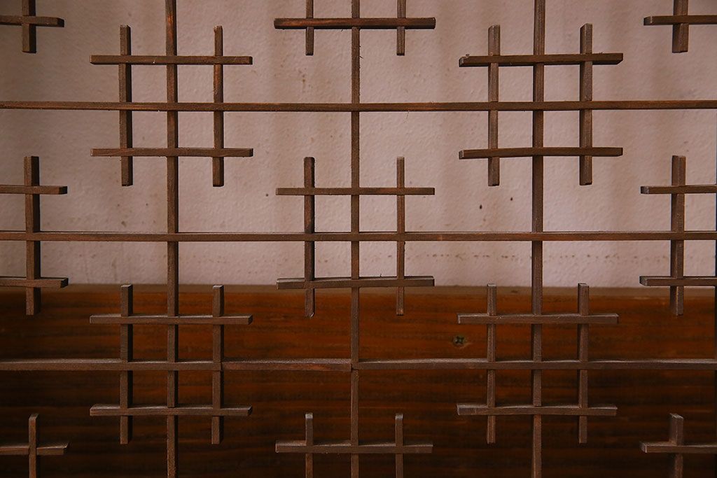 和製アンティーク　レトロデザイン　古い木の書院戸4枚セット