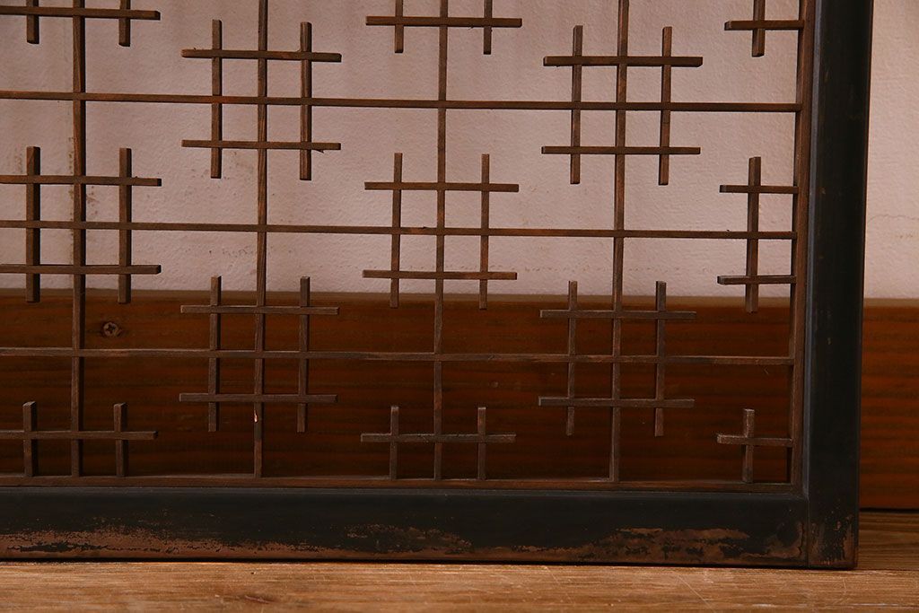 和製アンティーク　レトロデザイン　古い木の書院戸4枚セット