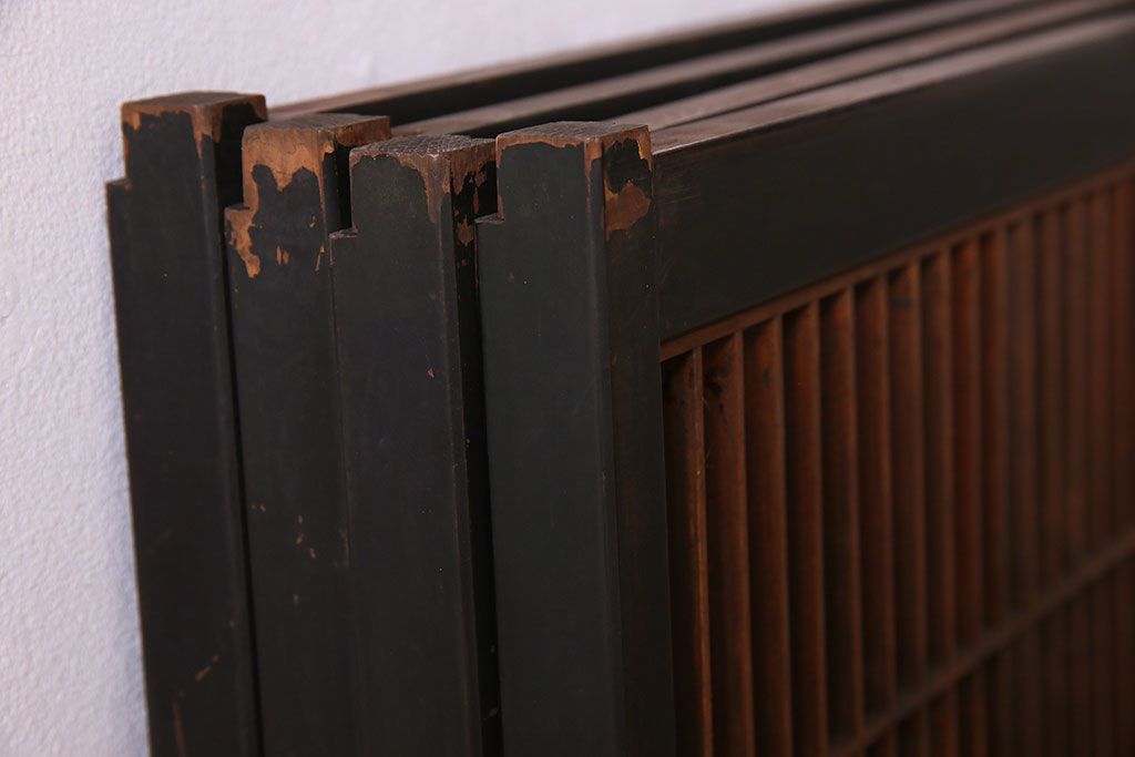 和製アンティーク　レトロデザイン　古い木の書院戸4枚セット