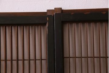 和製アンティーク　レトロデザイン　古い木の書院戸4枚セット