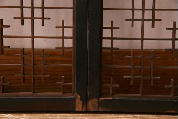 和製アンティーク　レトロデザイン　古い木の書院戸4枚セット